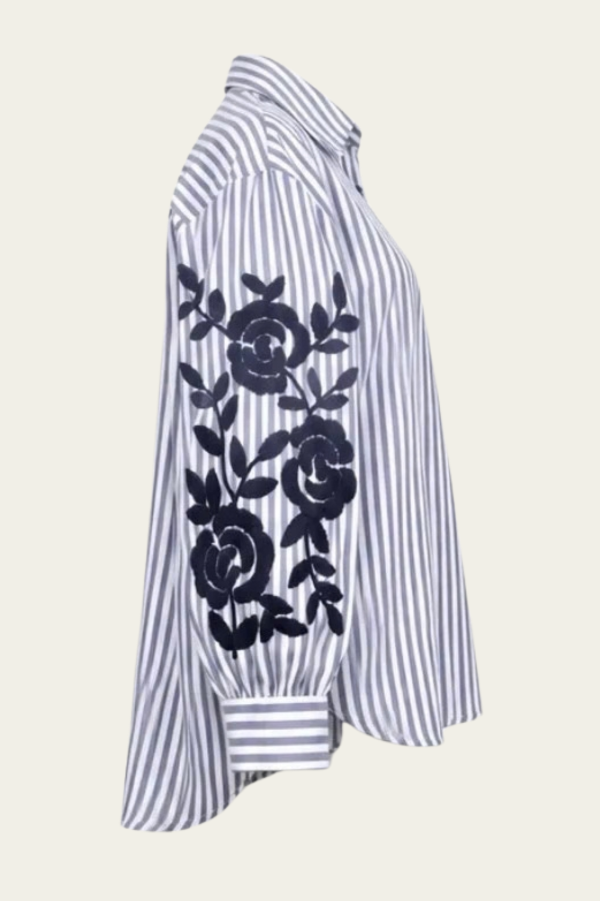 La chemise rayée brodée - Marine 🤍💙