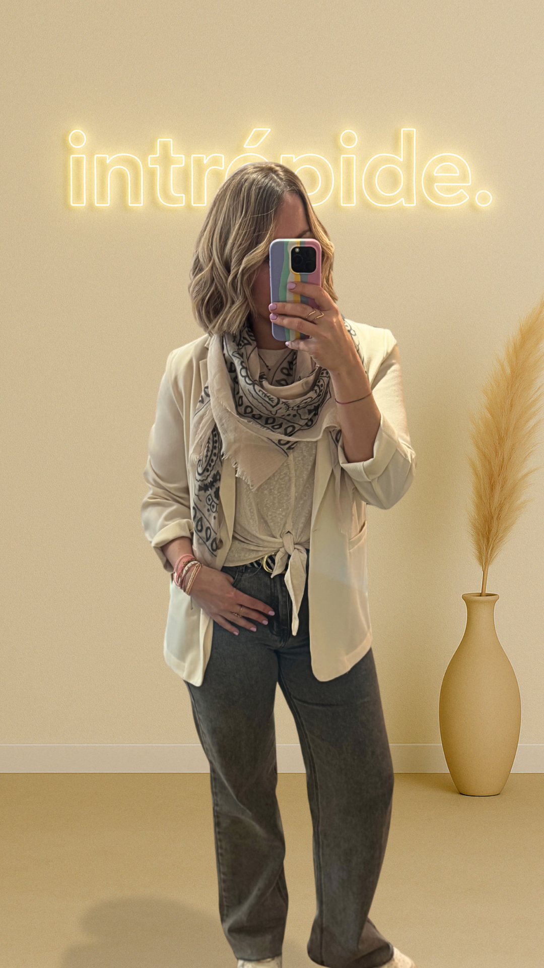 Blazer léger beige - coupe droite