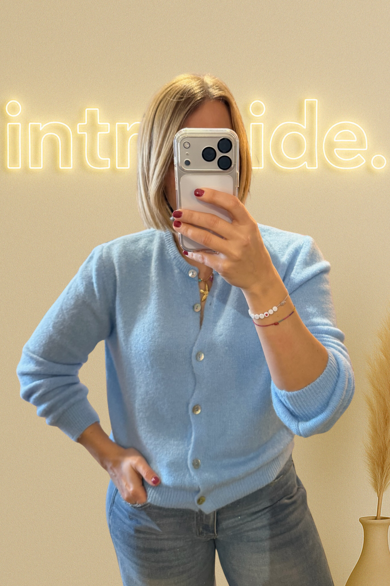 đ Gilet bleu tendre