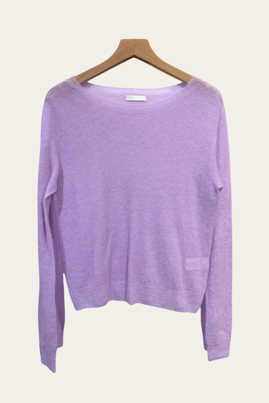 💜 Pull maille d’été 62% alpaga - lilas