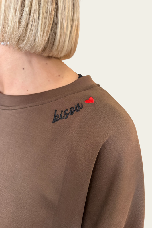 Le sweat Bisou - chocolat 🤎