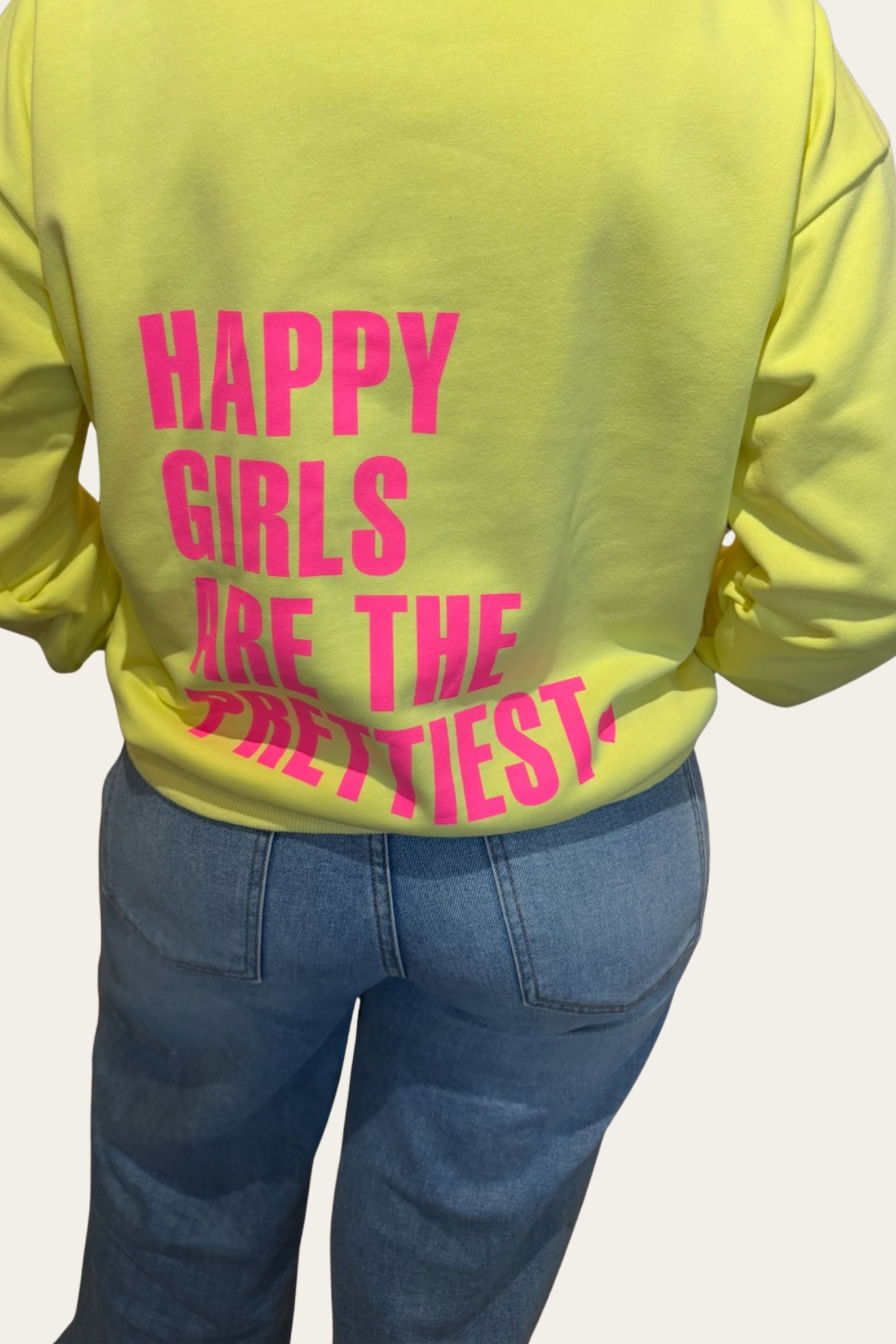 💛 Sweat Happy Girls – Jaune Sunshine