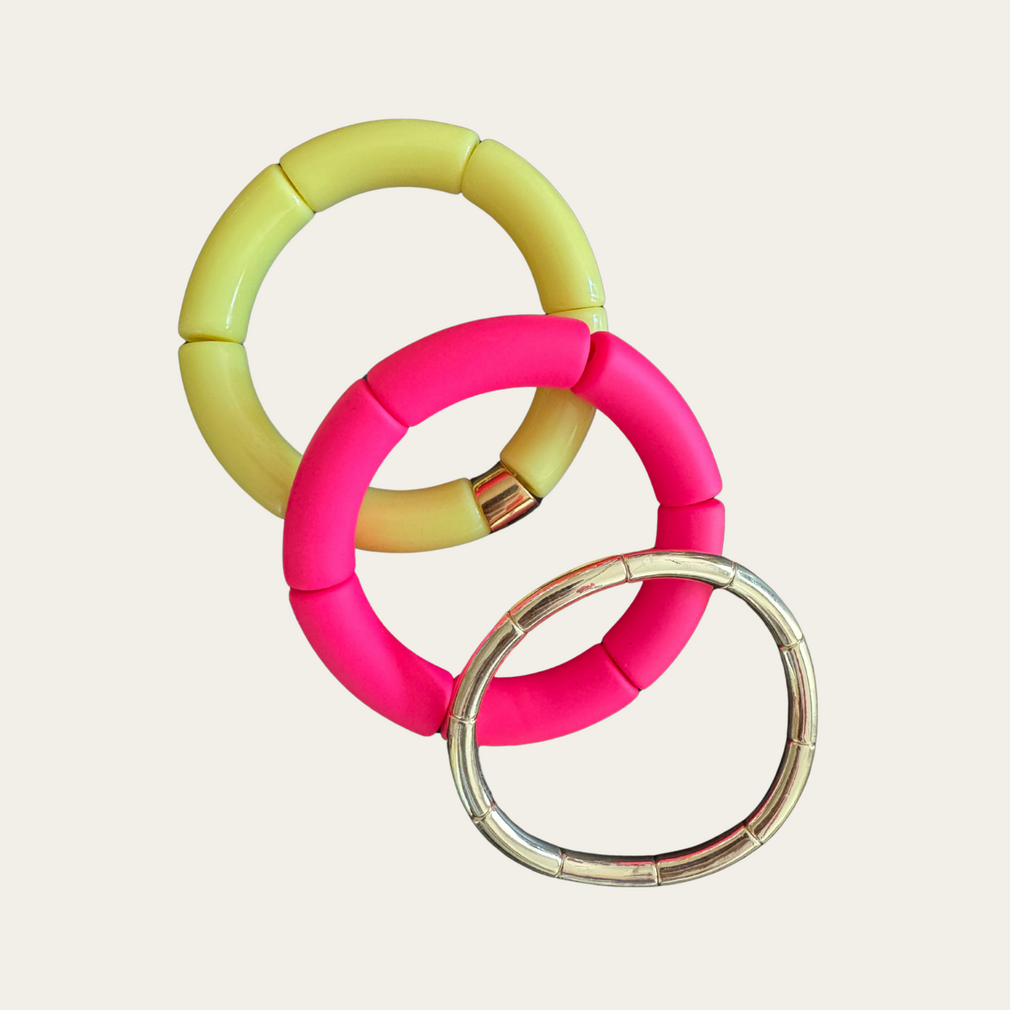 Trio de bracelets colorés