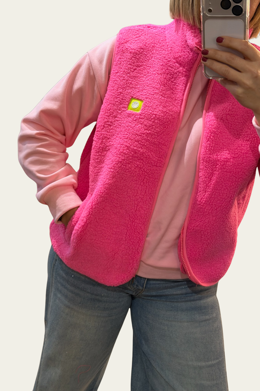 💗 Gilet Sans Manches Teddy – Pink Love