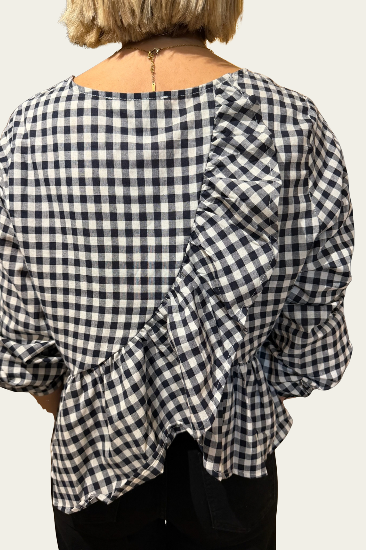 La blouse Vichy Volantée - noir 🖤