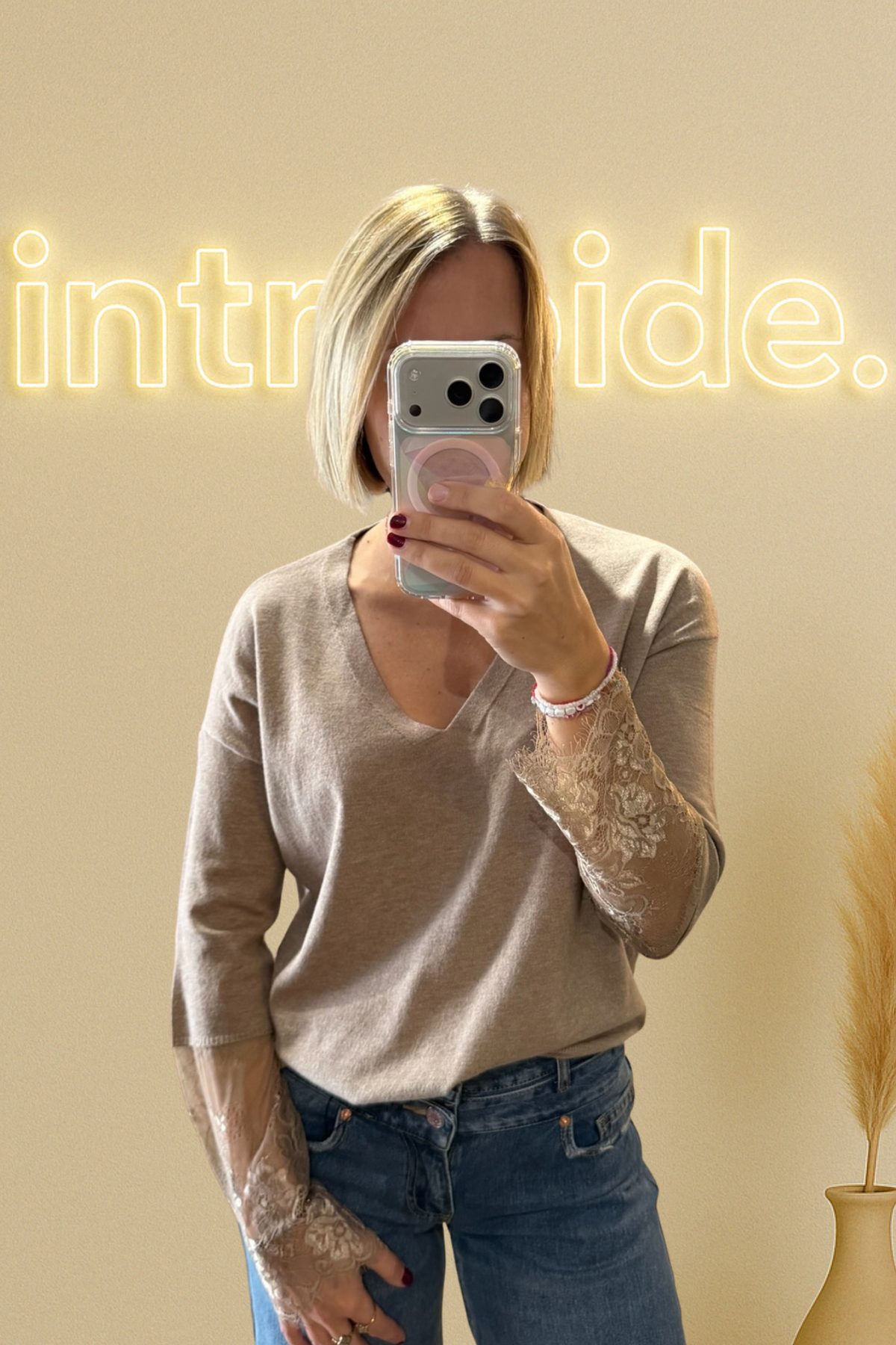 Le pull Dentelle – beige 🤍