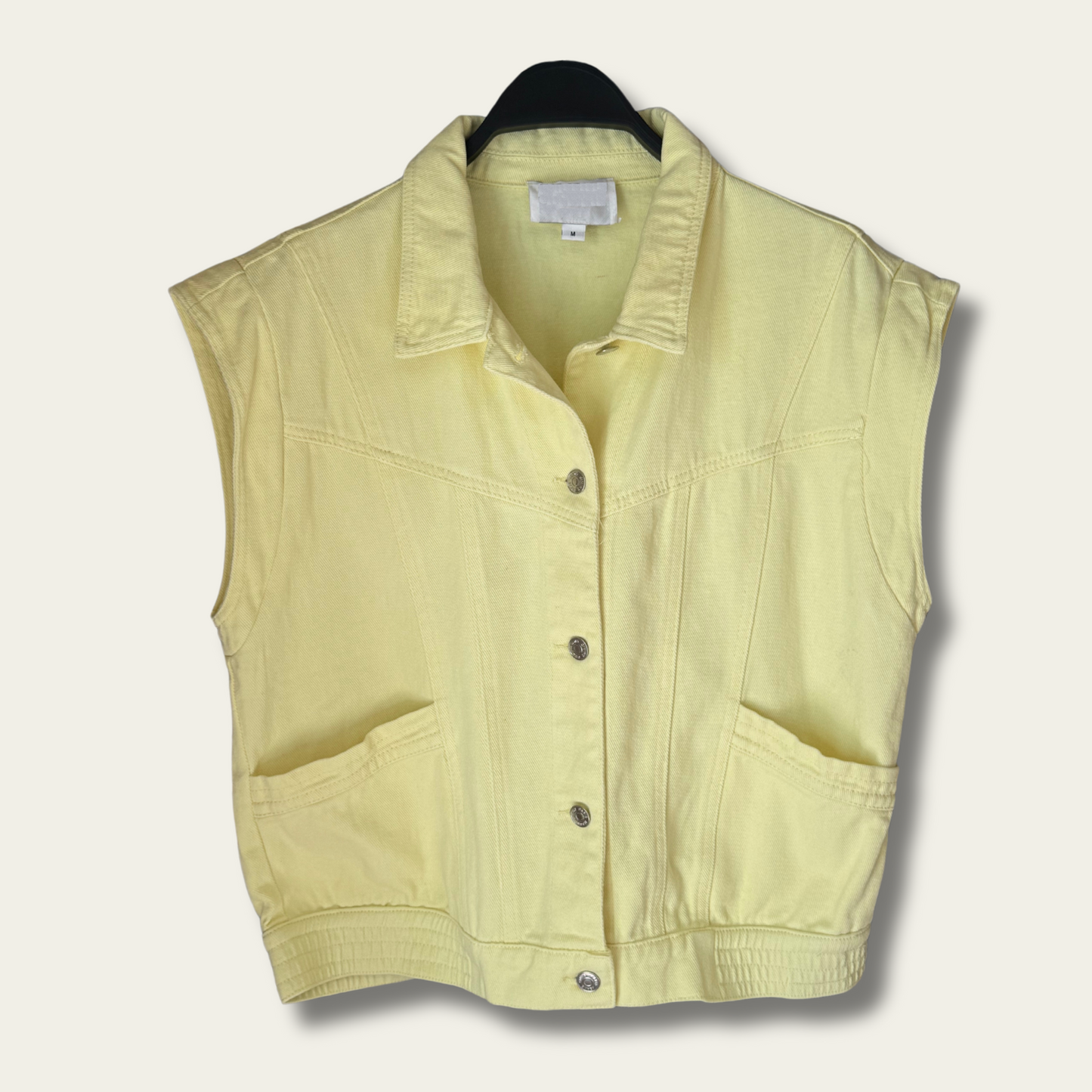 Veste sans manche en denim jaune