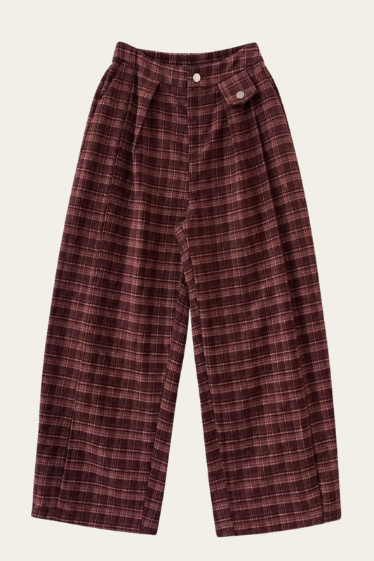 Le pantalon Marlowe - Carreaux bordeaux 🍇