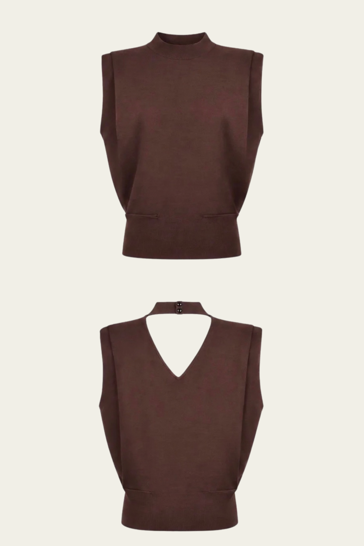 Le pull Ava sans manches - chocolat 🤎