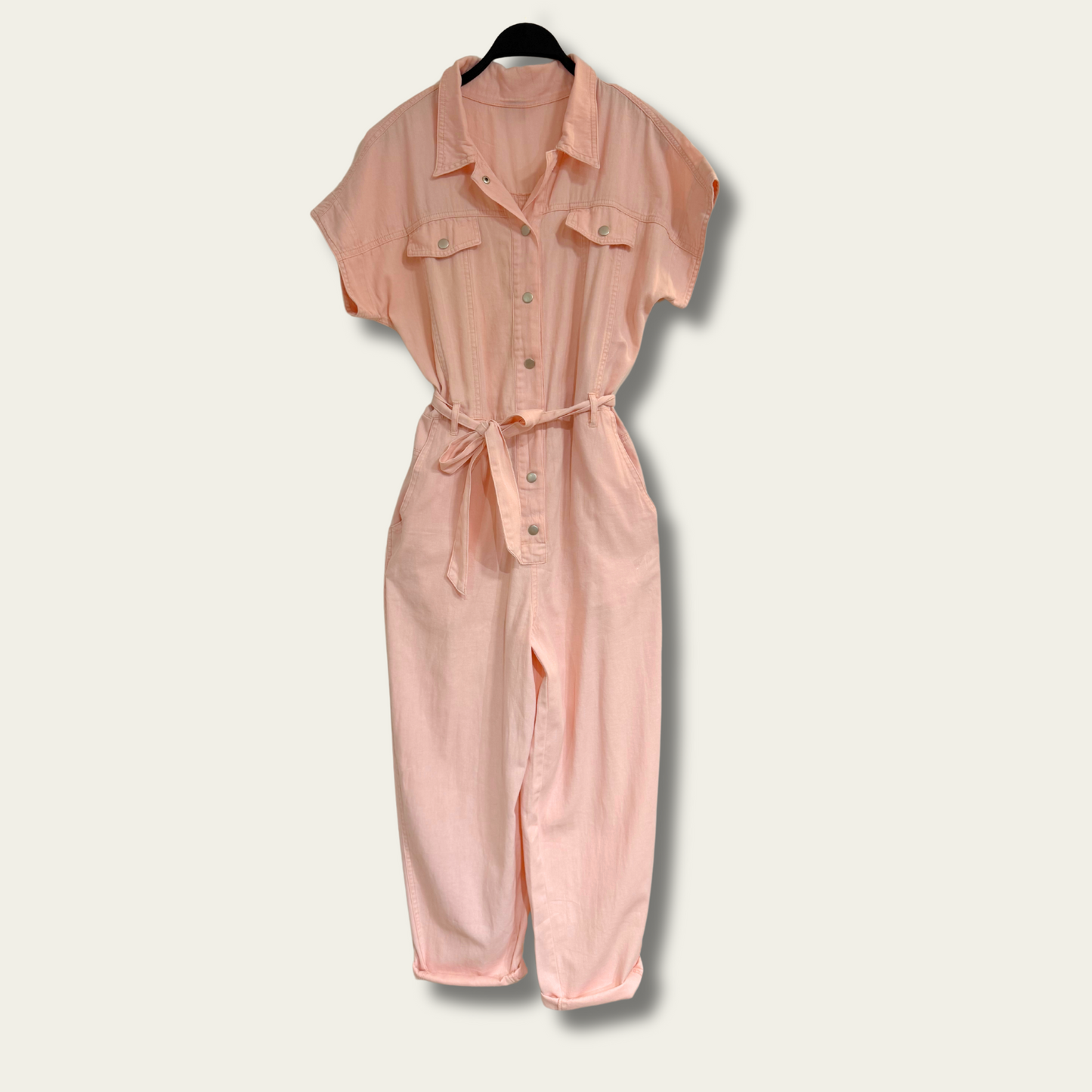 Combinaison ceinturée rose poudré