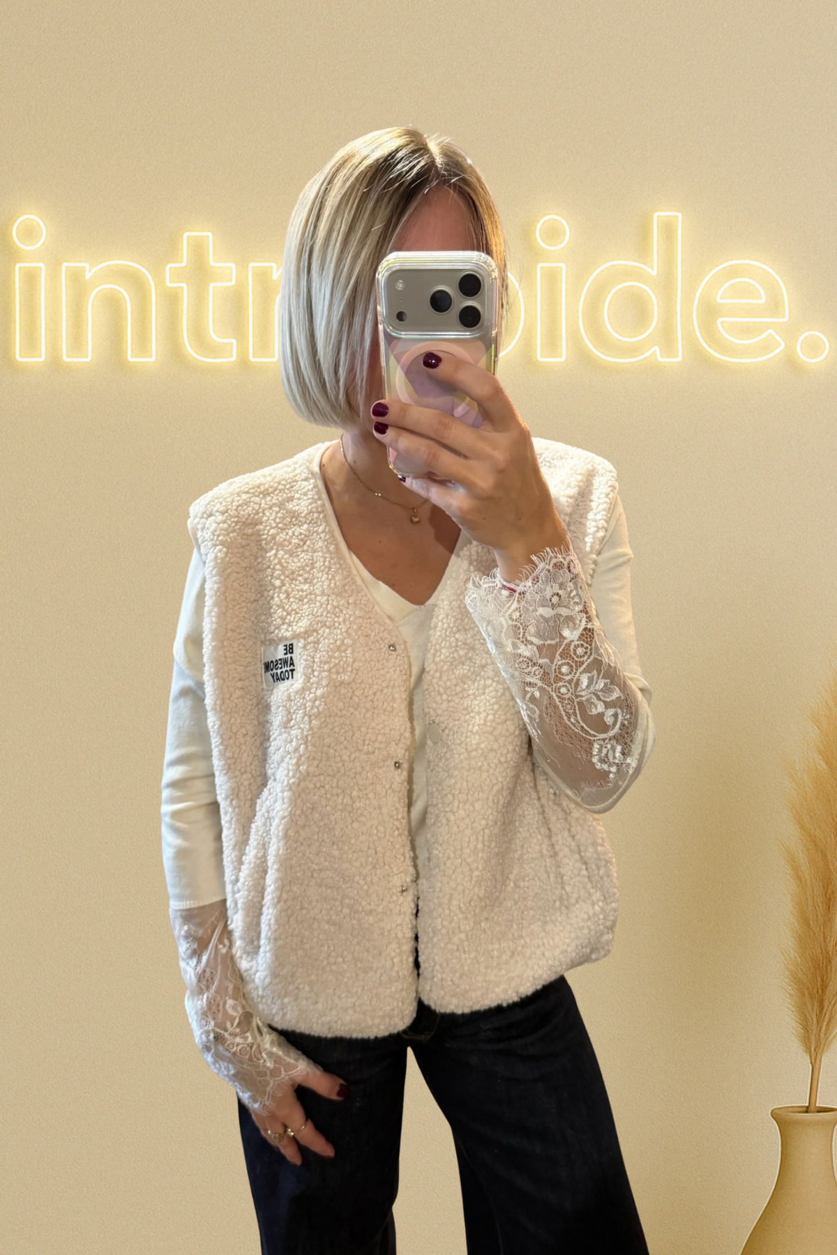 Le gilet teddy Billie - Écru 🤍