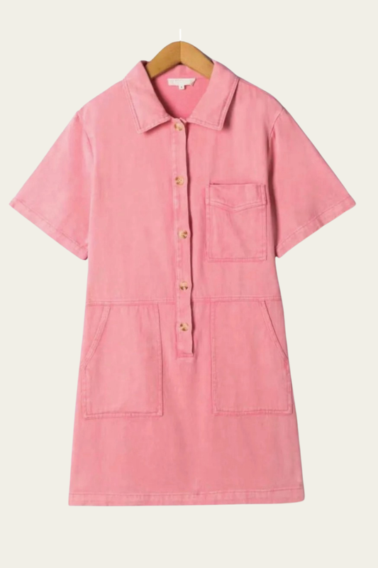 💗Robe en denim rose