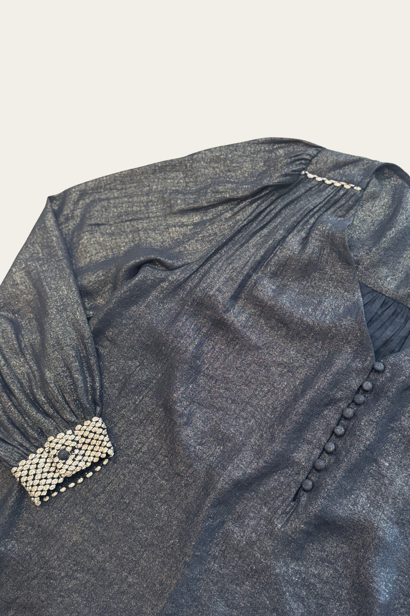 Chemisier noir moiré – 100% viscose 🖤✨