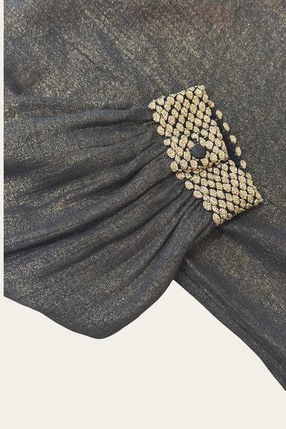 Chemisier noir moiré – 100% viscose 🖤✨