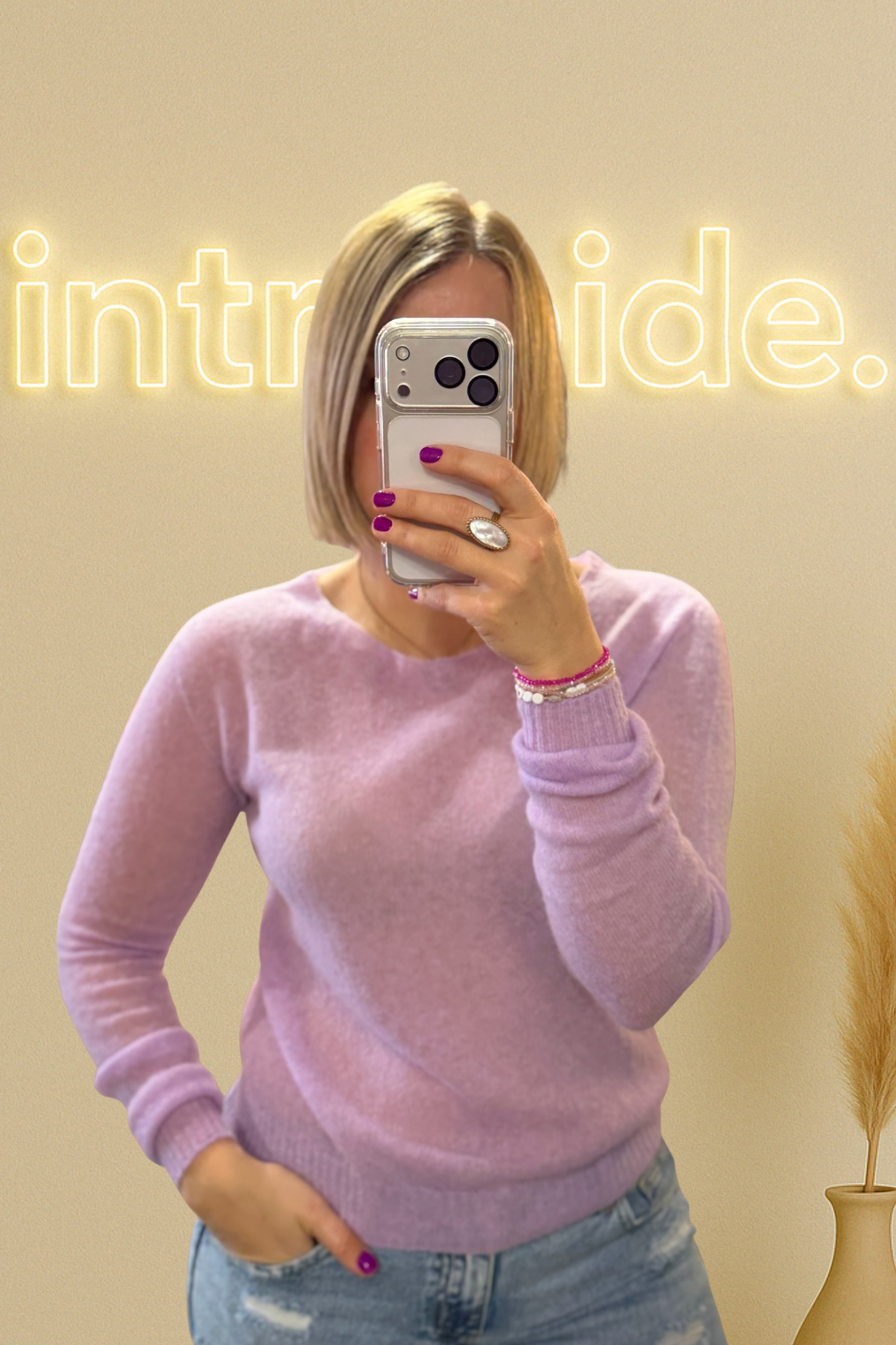 💜 Pull maille d’été 62% alpaga - lilas