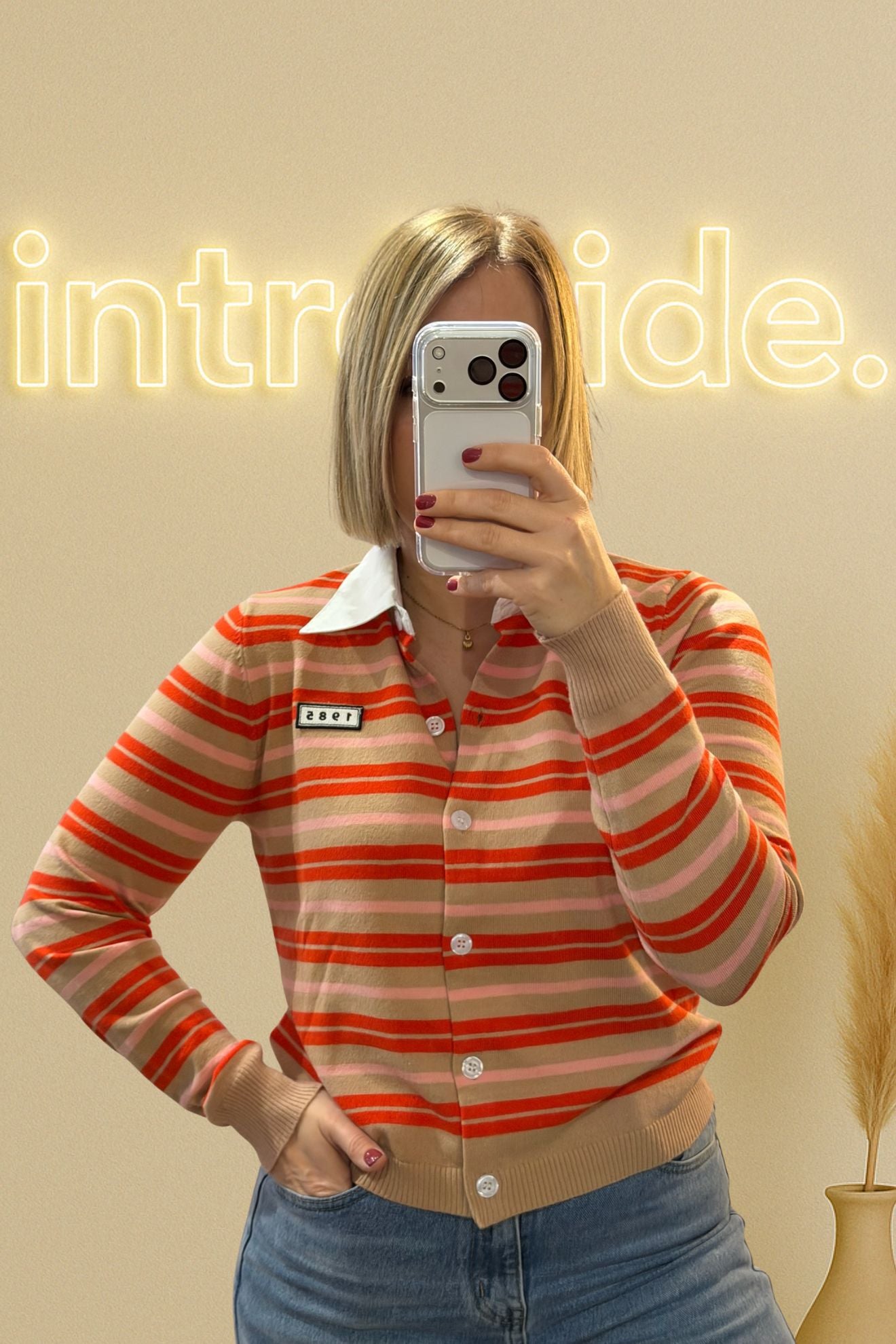 🧡 Cardigan rayé esprit rétro