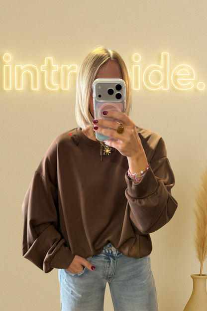 Le sweat Bisou - chocolat 🤎