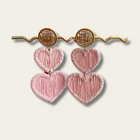 Boucles d’oreilles en raphia - rose pâle