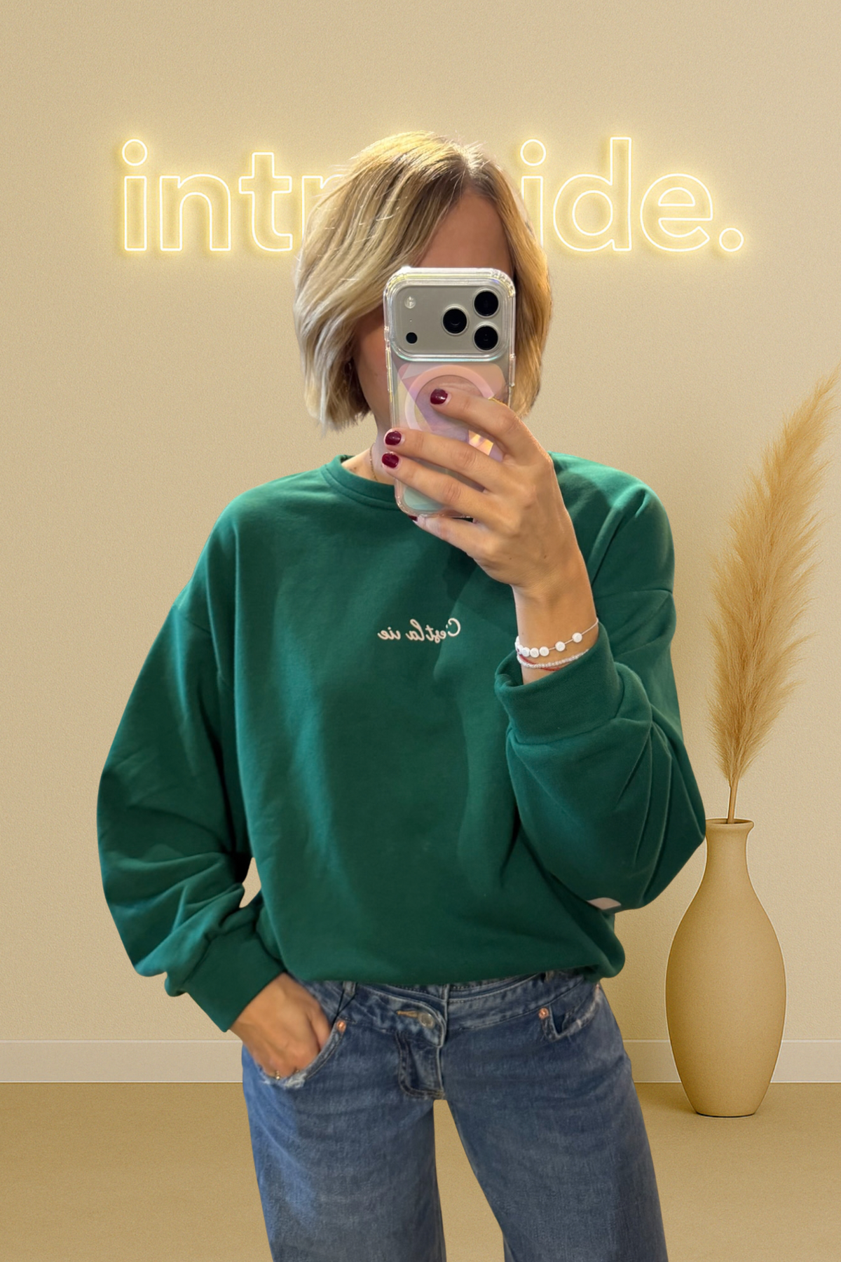 Le sweat C’est la vie – vert prairie 🍀