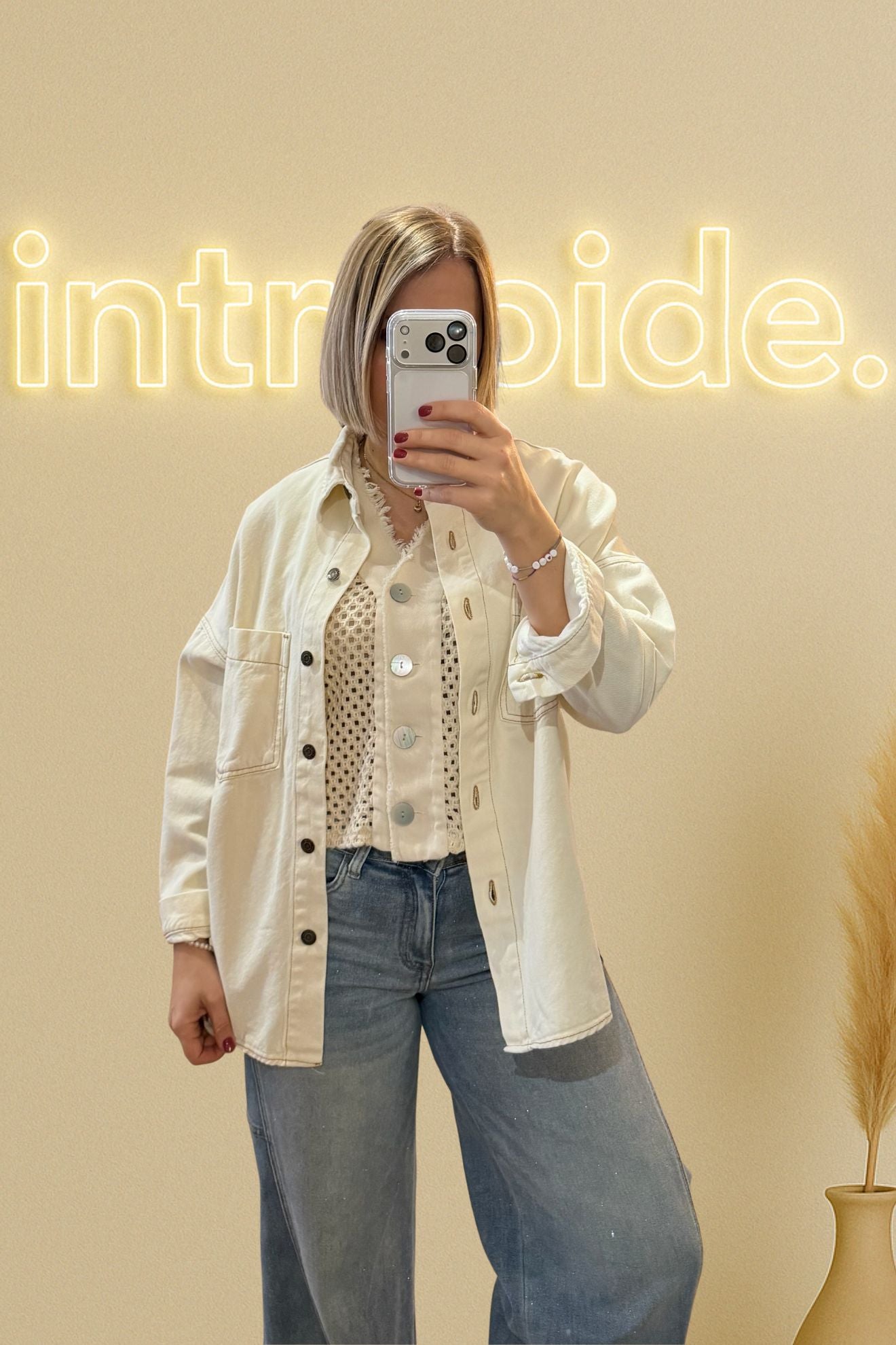 🤍 Surchemise oversize écrue en coton - écru