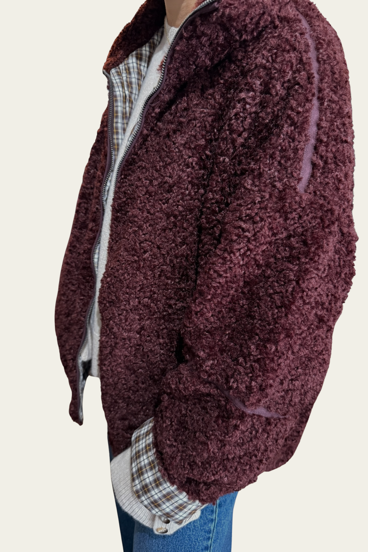 La veste teddy Maddie - Bordeaux 🍇