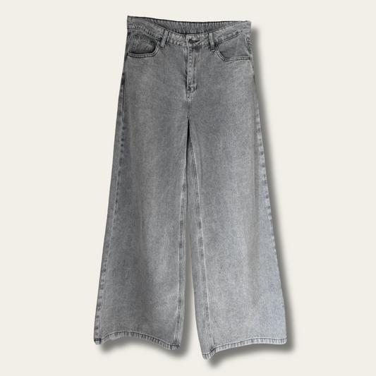 Jean gris délavé - coupe extra-large Palazzo