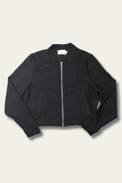 Bomber noir pailleté – l’indispensable festif 🖤✨