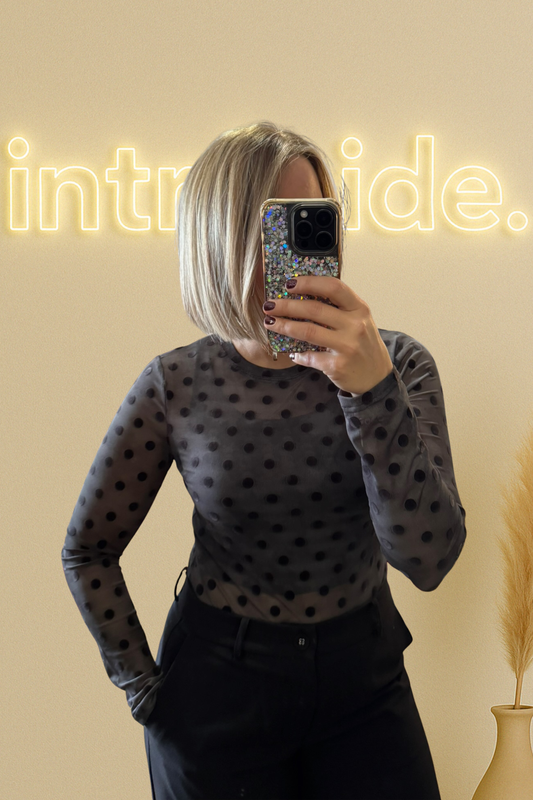 Body à pois noir – effet seconde peau 🖤✨