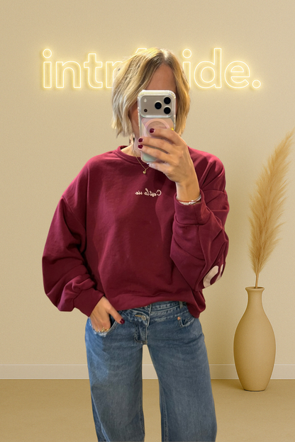 Le sweat C’est la vie – bordeau ♥️