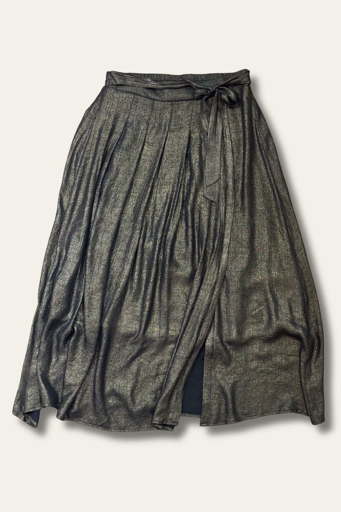 Jupe longue noire moirée – 100% viscose, fendue & élégante 🖤✨