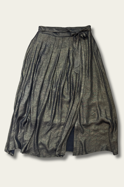 Jupe longue noire moirée – 100% viscose, fendue & élégante 🖤✨