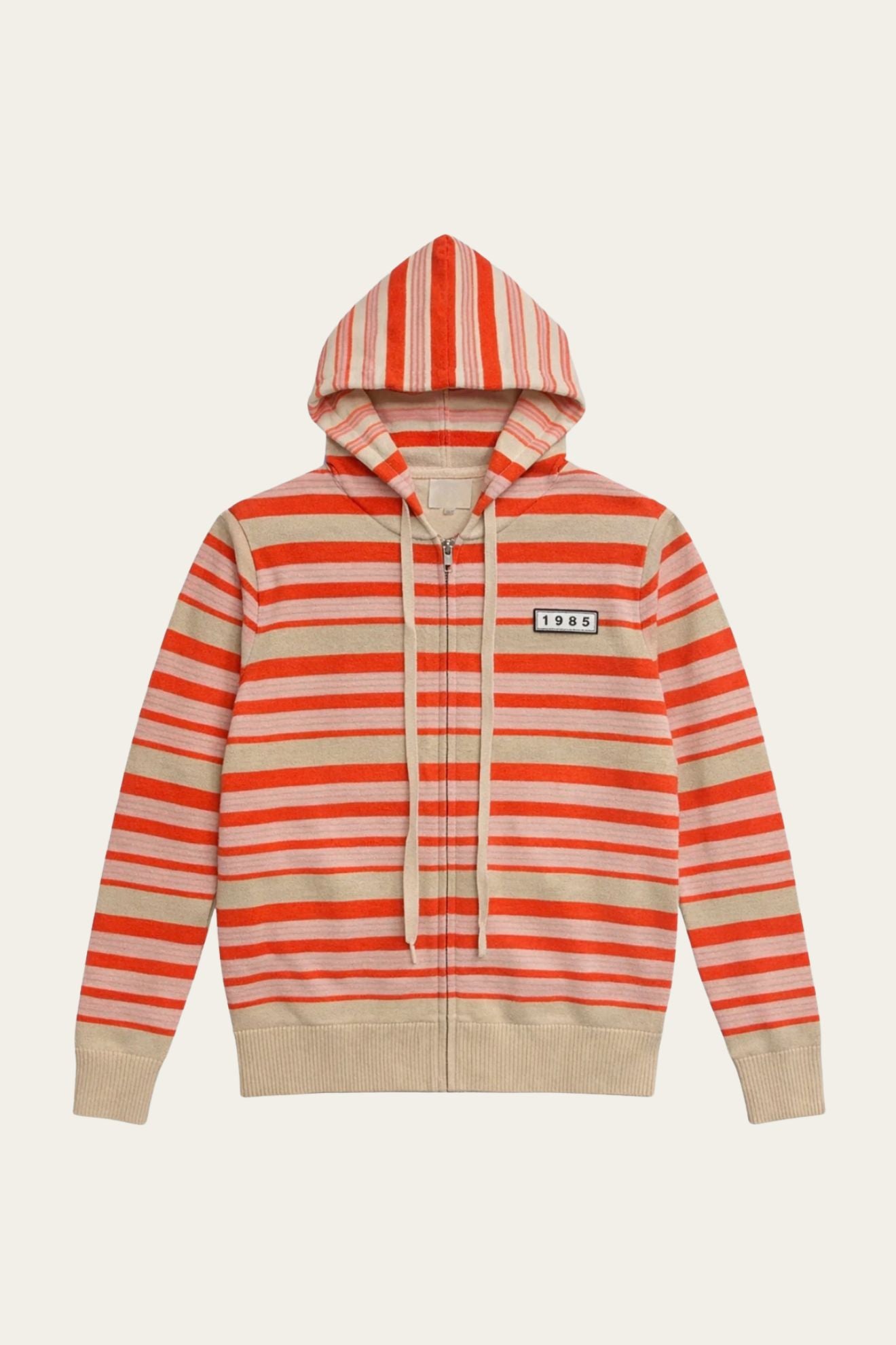 🧡 Gilet zippé rayé à capuche