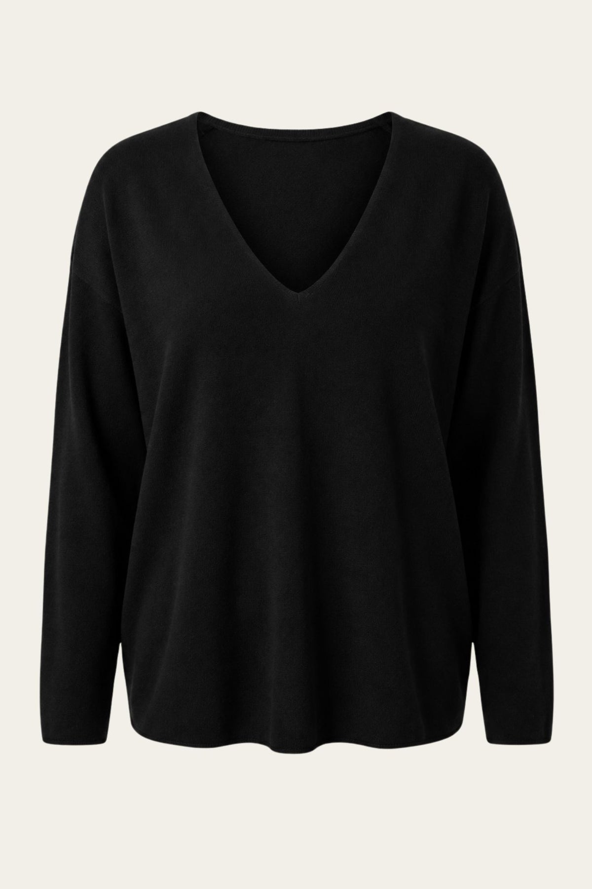 Le pull loose col V 3 % cachemire - noir 🖤