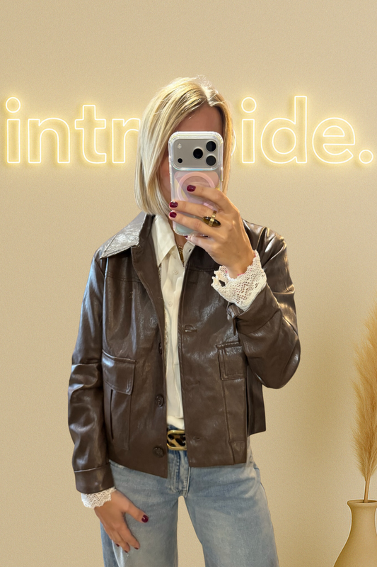 La veste effet cuir - marron 🤎