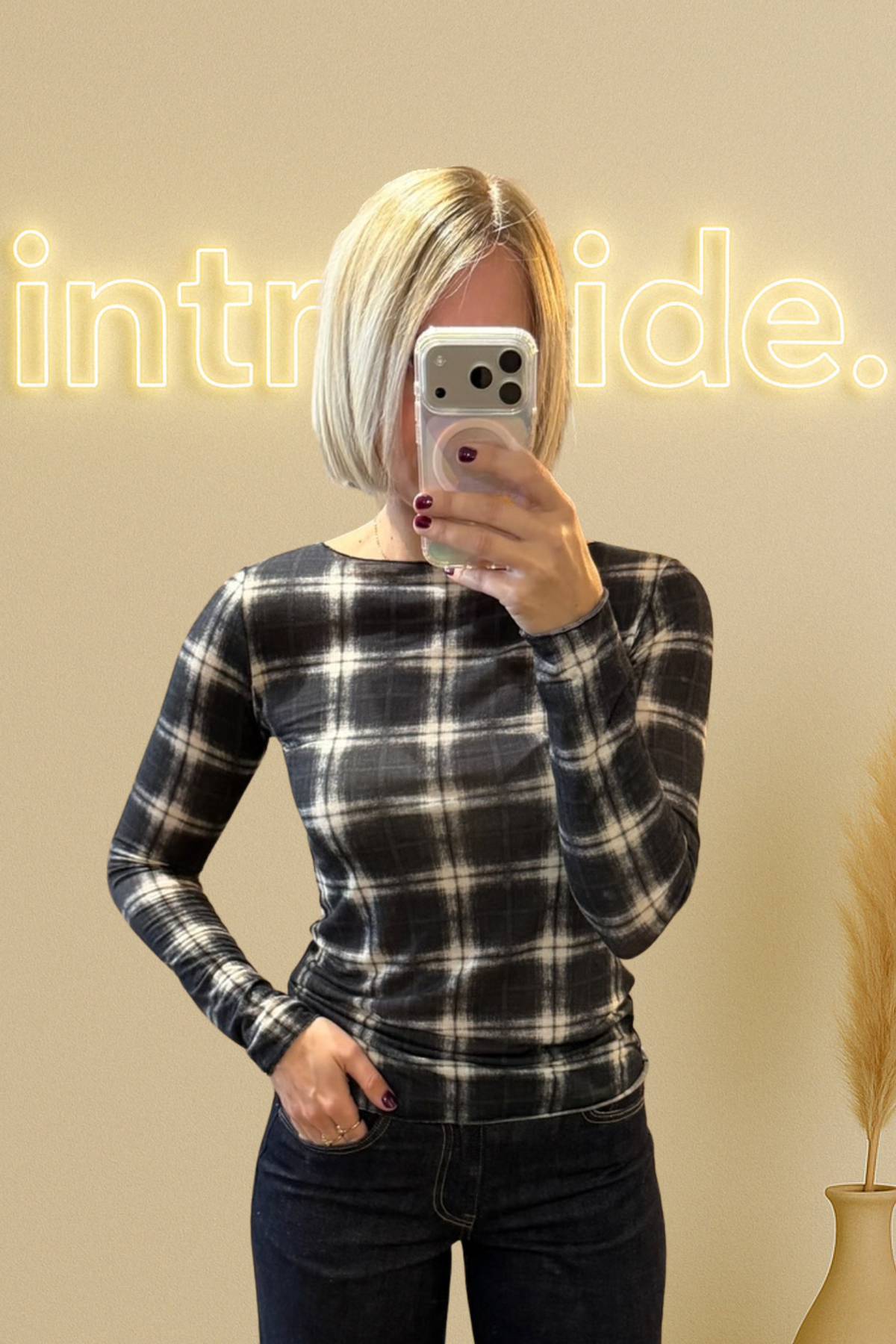 Le sous-pull tartan - Noir & écru 🖤🤍