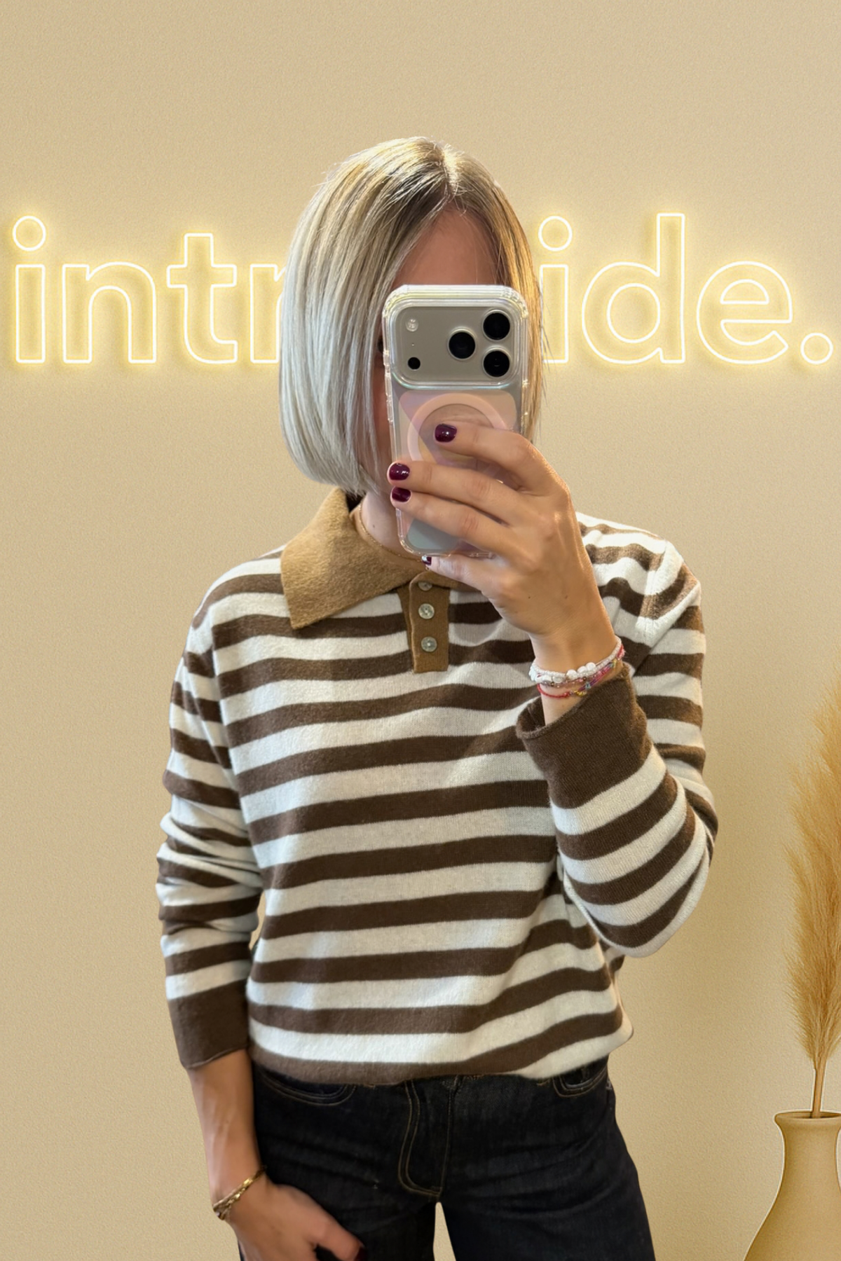 Le pull polo Alba - marron et Camel 🤎