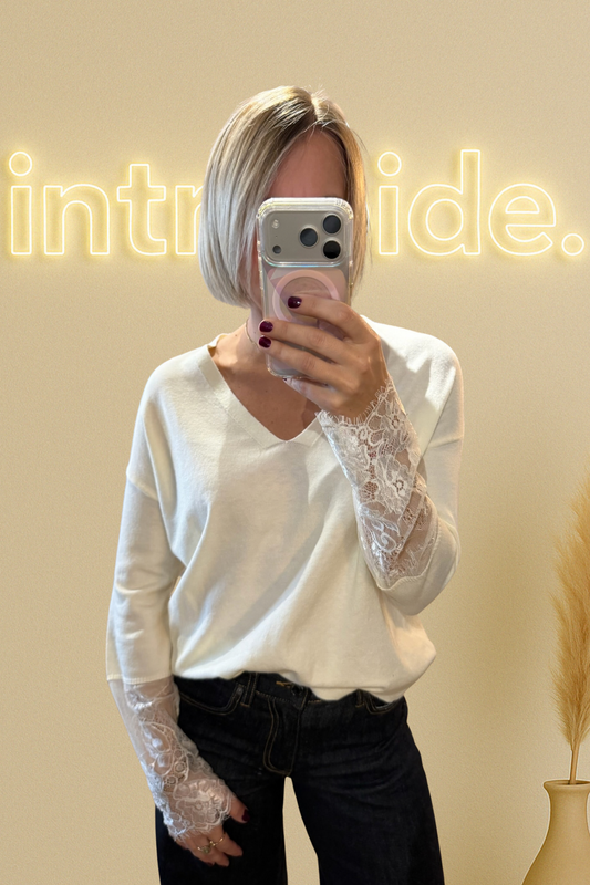 Le pull Dentelle – écru 🤍