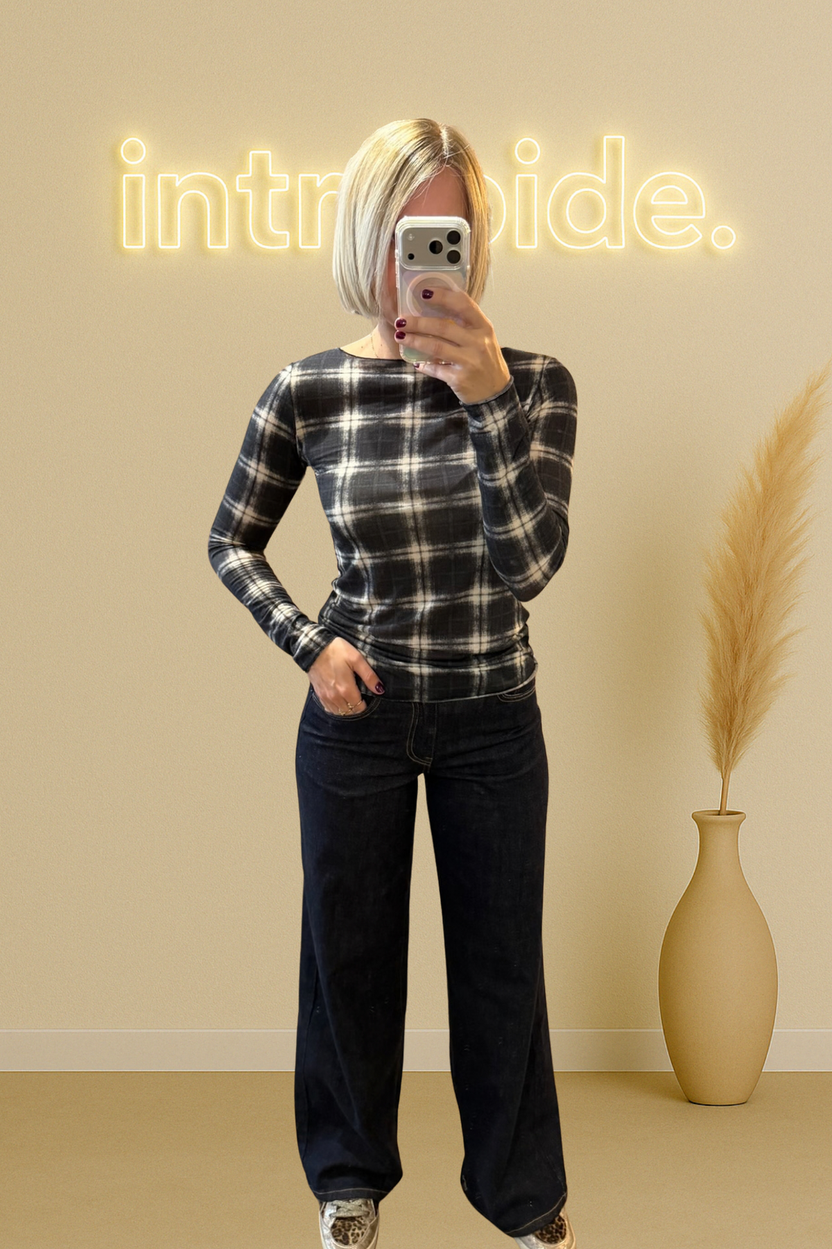 Le sous-pull tartan - Noir & écru 🖤🤍