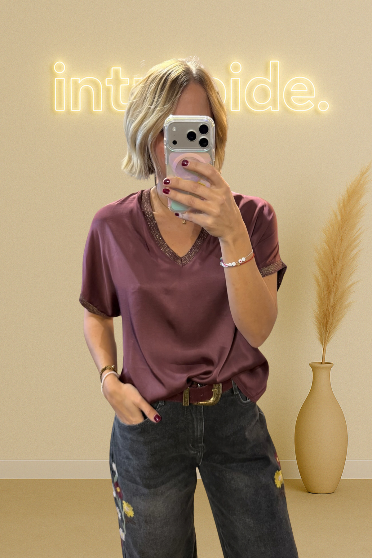 Le top Soie – Bordeau 🍇✨