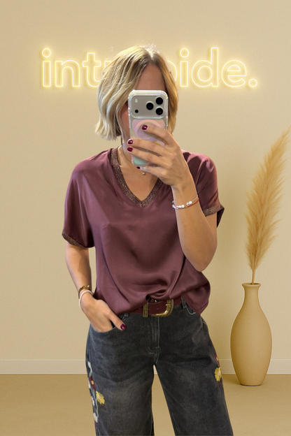 Le top Soie – Bordeau 🍇✨