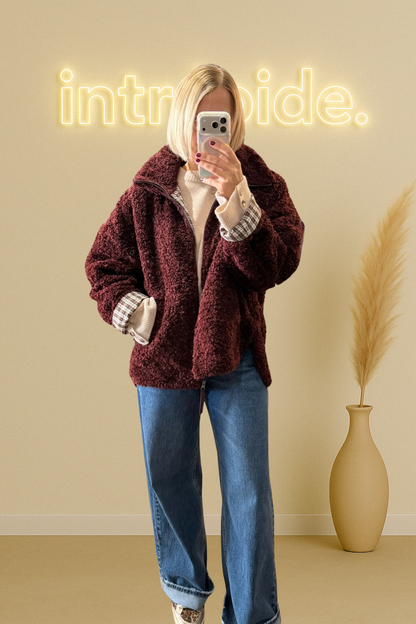 La veste teddy Maddie - Bordeaux 🍇