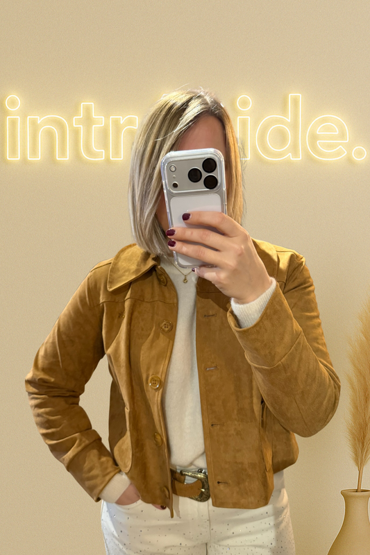 🤎 Veste effet daim camel