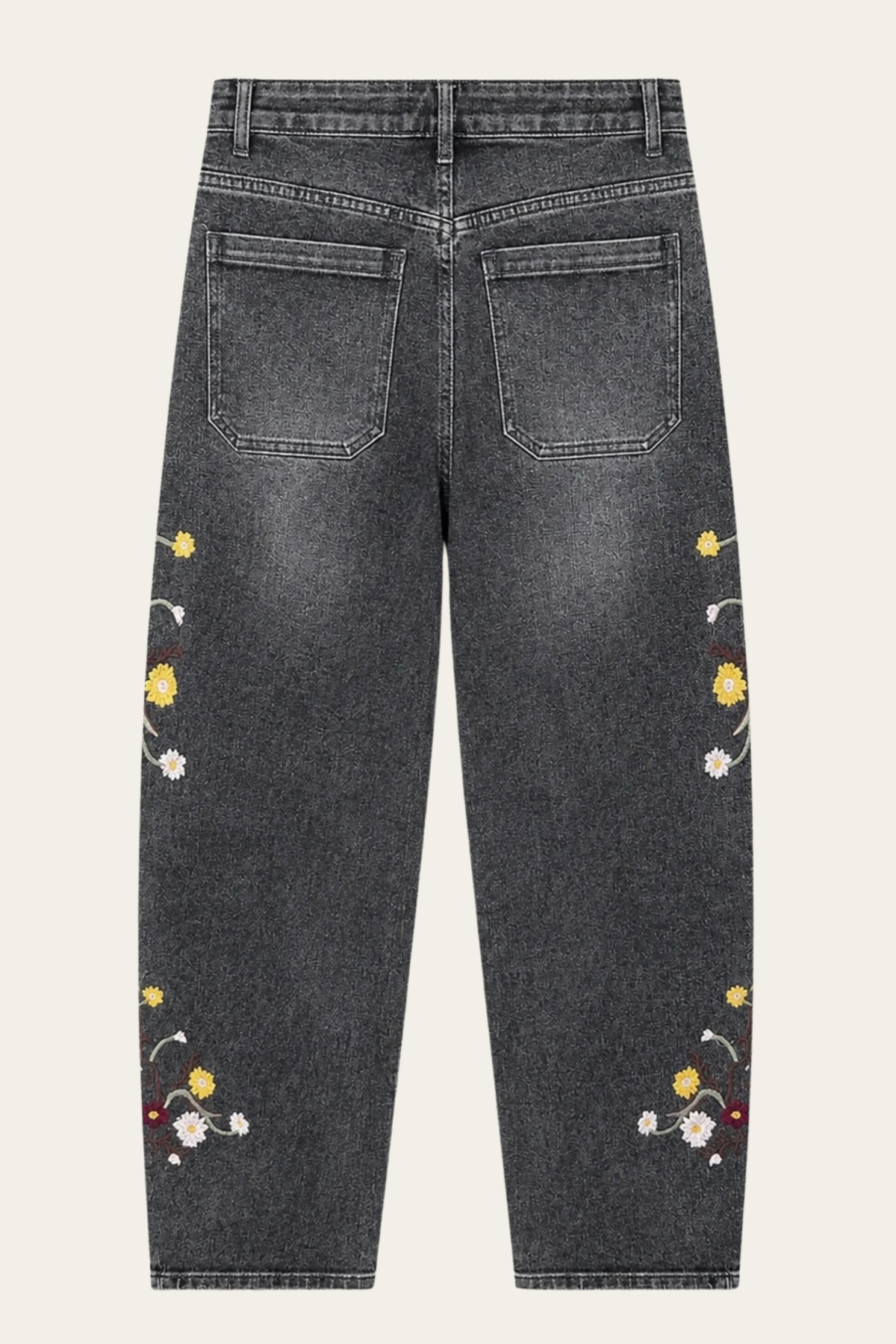 Le jean Wildflower – gris délavé 🌸🩶