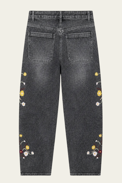 Le jean Wildflower – gris délavé 🌸🩶