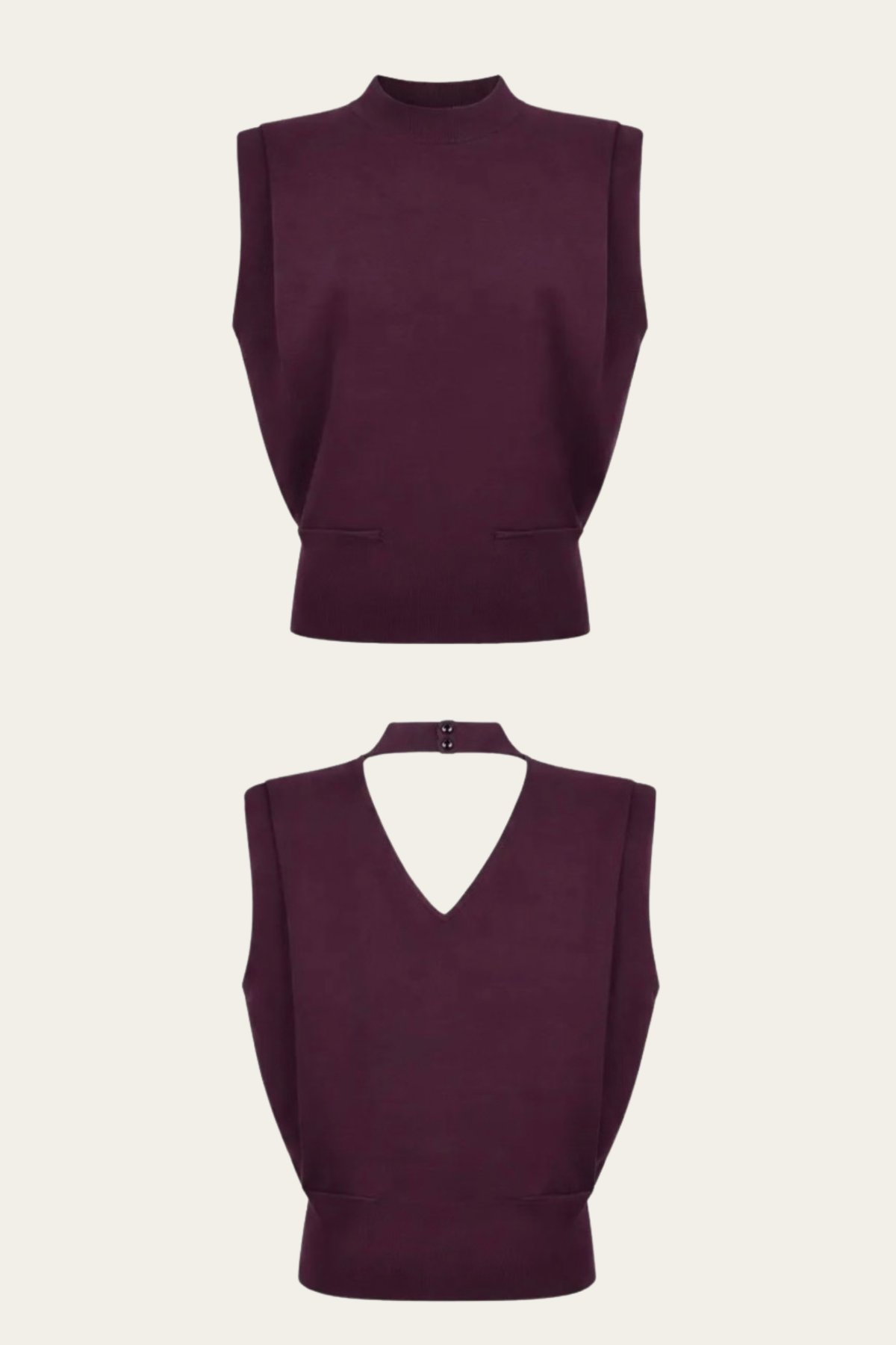 Le pull Ava sans manches - prune 🍇