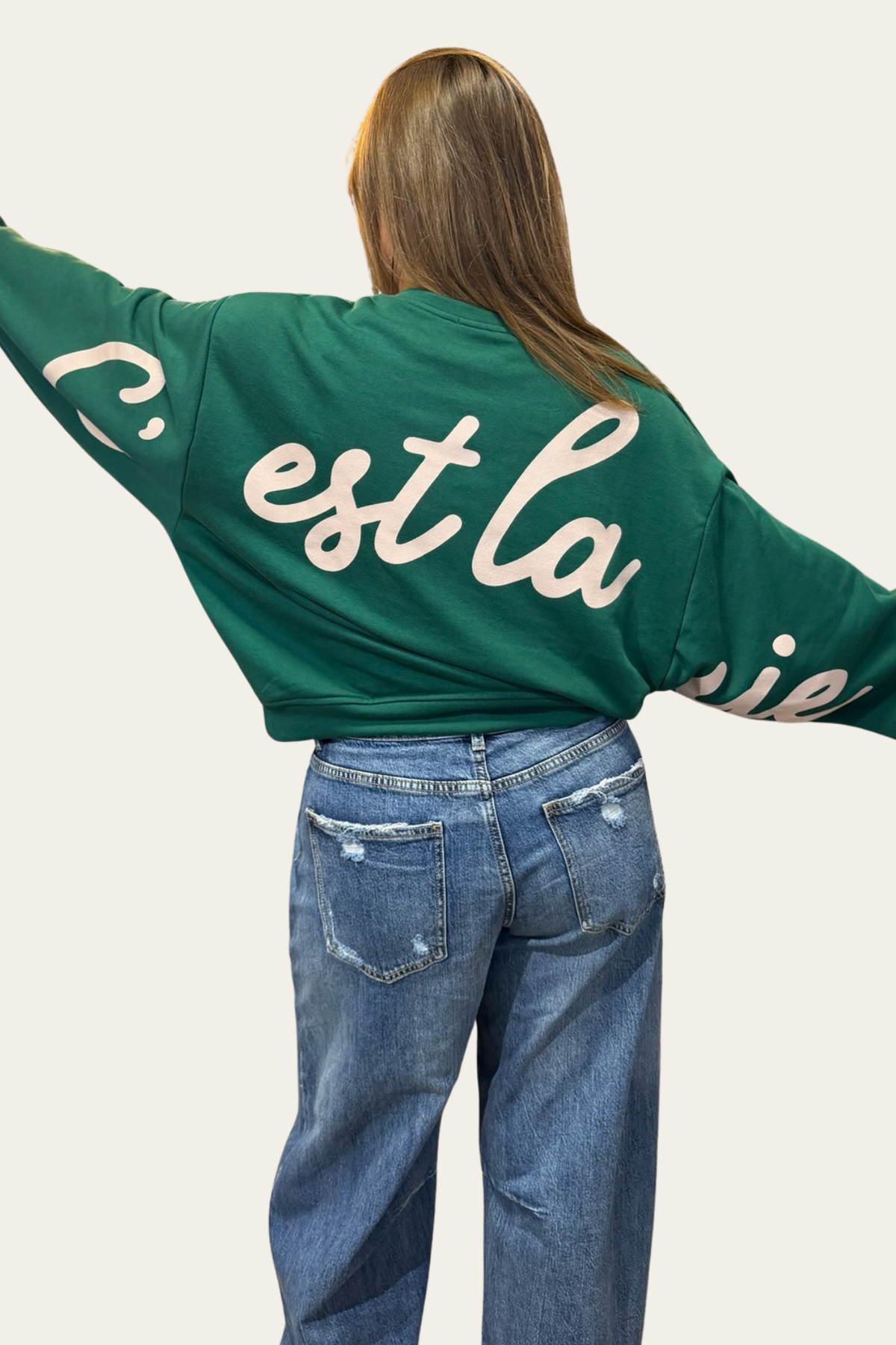 Le sweat C’est la vie – vert prairie 🍀