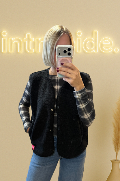 Le gilet Teddy Rosalie - Noir 🖤🩷