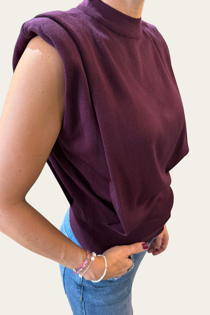 Le pull Ava sans manches - prune 🍇