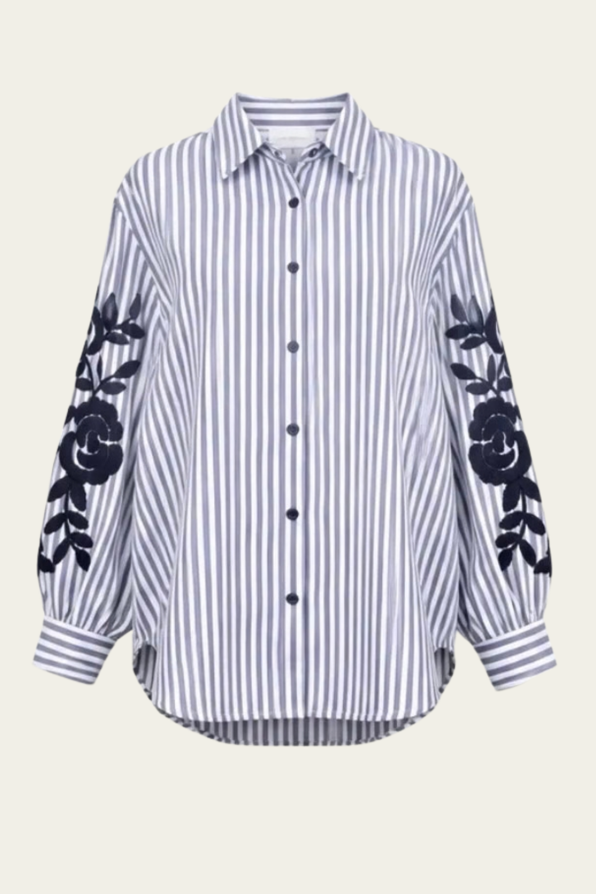 La chemise rayée brodée - Marine 🤍💙