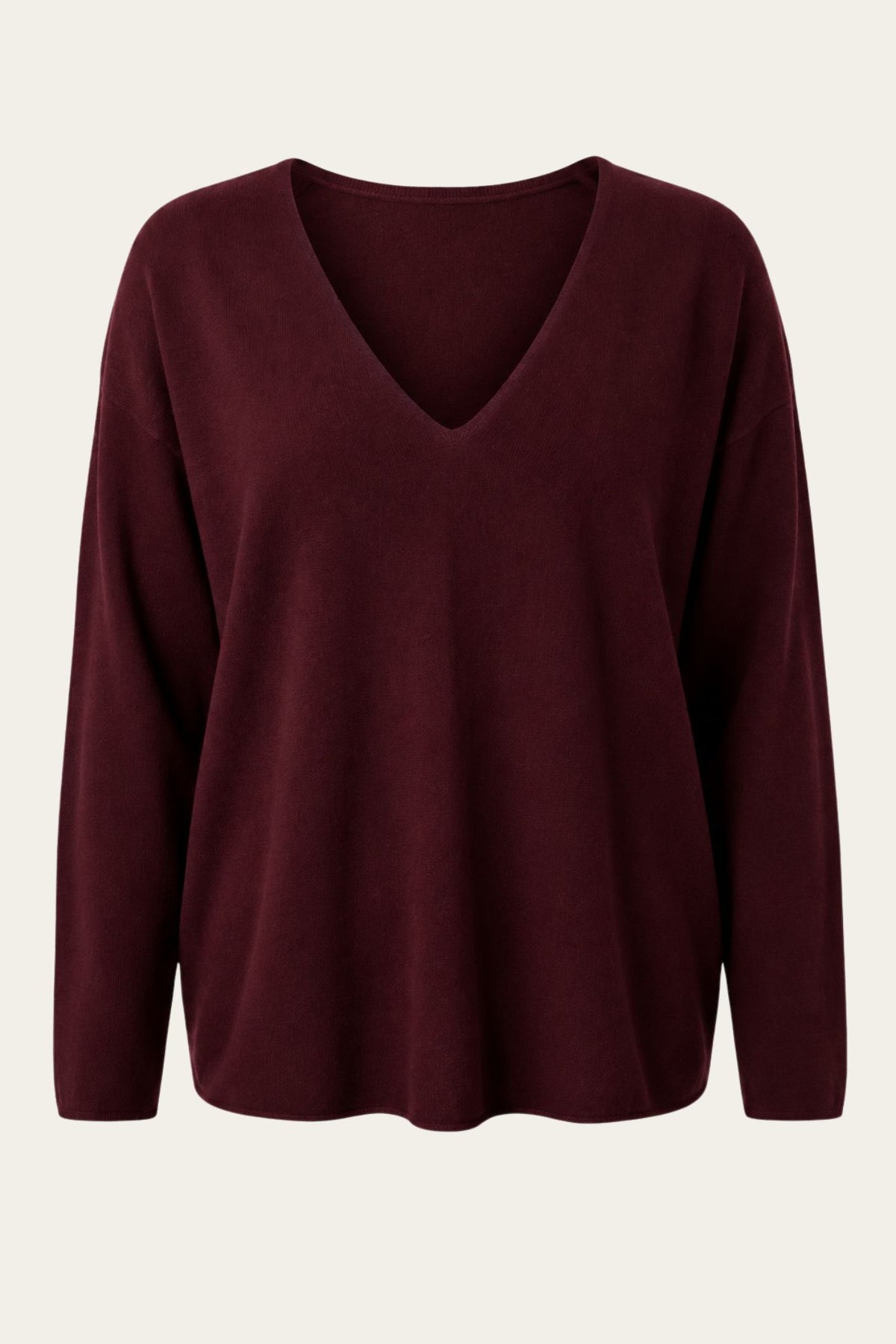 Le pull loose col V 3 % cachemire - burgundy 🍇